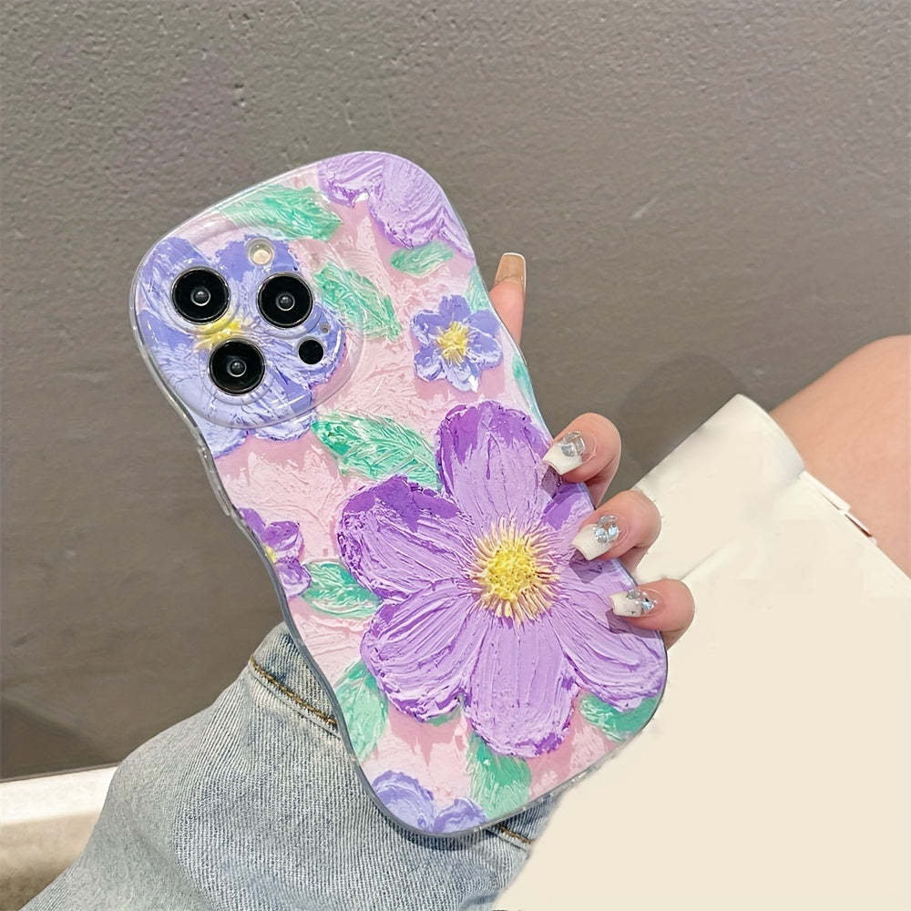 Luxury Cute Colorful Wave Big Flower Leaf Soft Phone Case