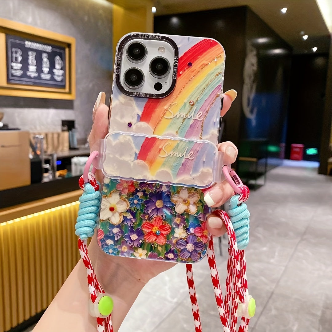 Rainbow Floral Smile Case For IPhone