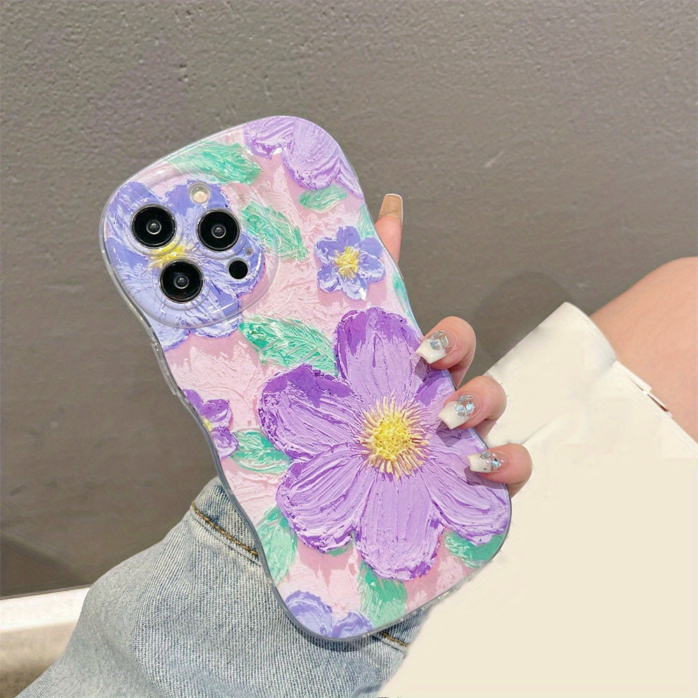 Luxury Cute Colorful Wave Big Flower Leaf Soft Phone Case