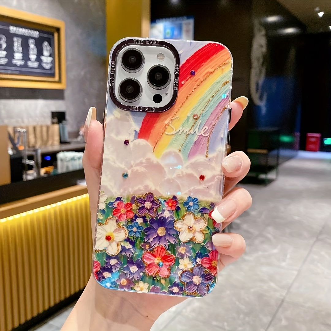 Rainbow Floral Smile Case For IPhone
