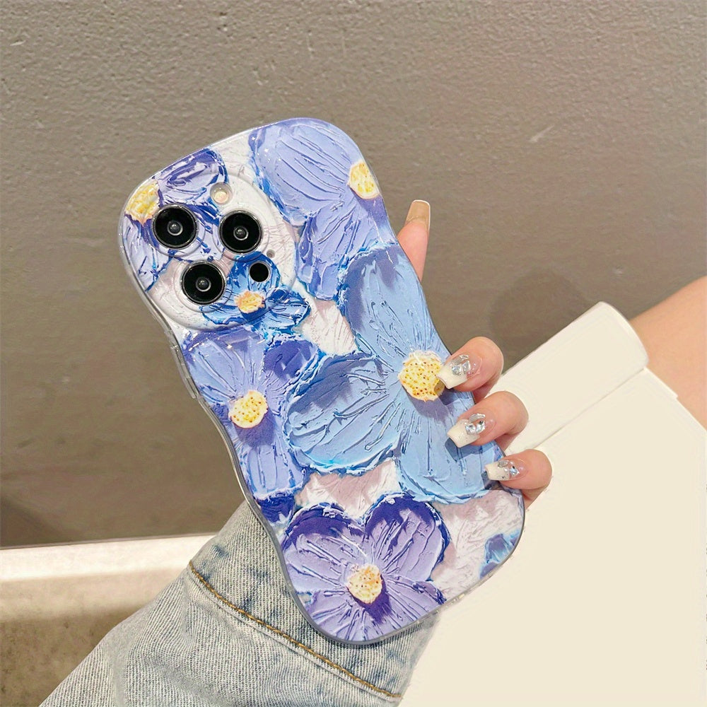 Luxury Cute Colorful Wave Big Flower Leaf Soft Phone Case