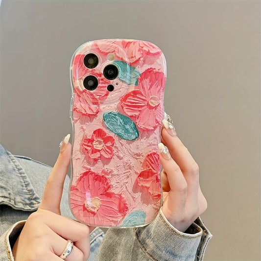 Luxury Cute Colorful Wave Big Flower Leaf Soft Phone Case