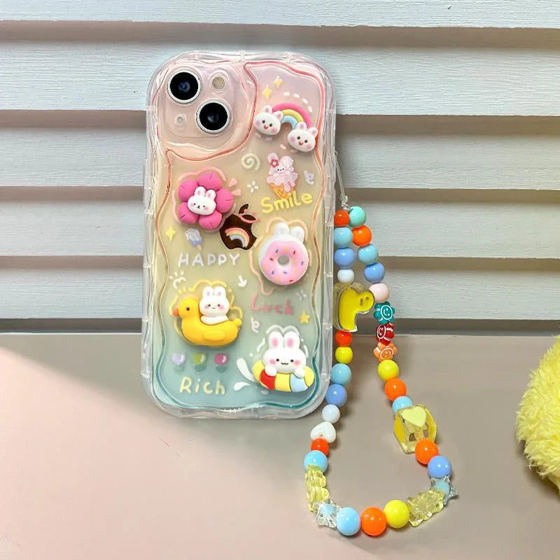 Cartoon Rainbow Bunny Gradient Phone Case