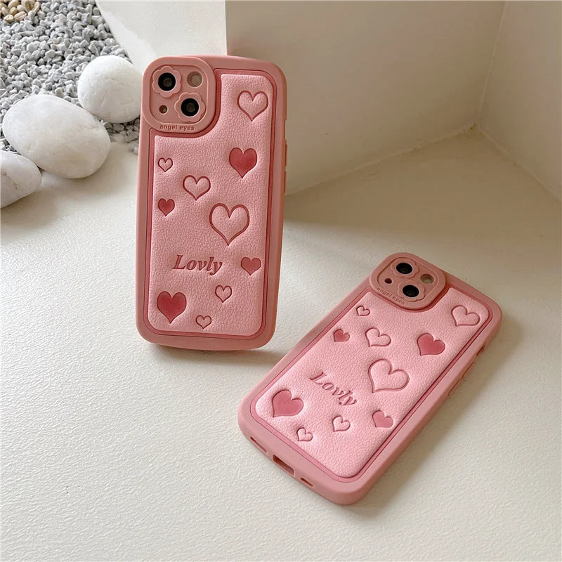 Girly Pink Heart Phone Case