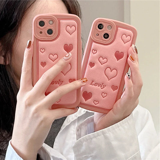 Girly Pink Heart Phone Case