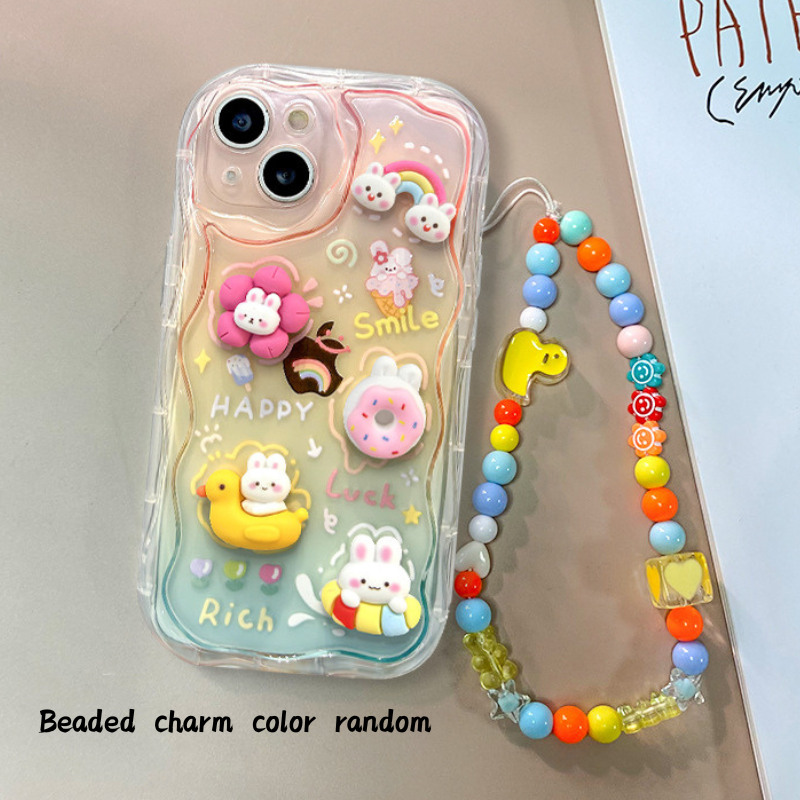 Cartoon Rainbow Bunny Gradient Phone Case